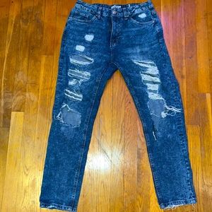 Refuge Size 7 Distressed Mid Rise Relaxed Fit Boyfriend Jeans